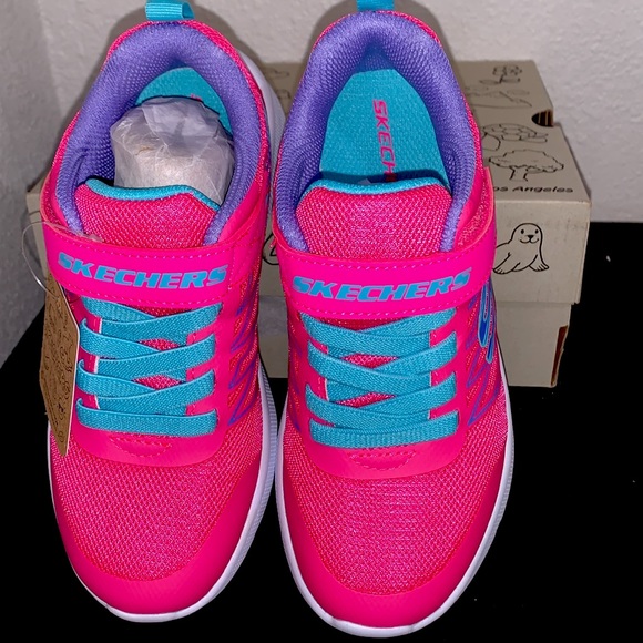 Skechers Girls Microspec Bold Delight Pink Running - Picture 5 of 8